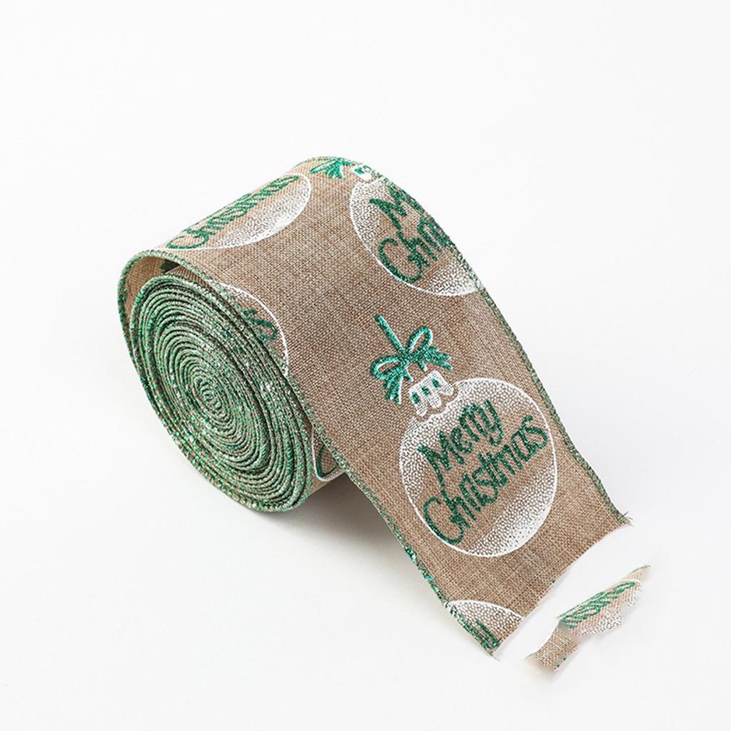 Christmas Webbing, Imitation Linen Ribbon Decoration, Bow Accessory, Snowflake Christmas Ribbon.