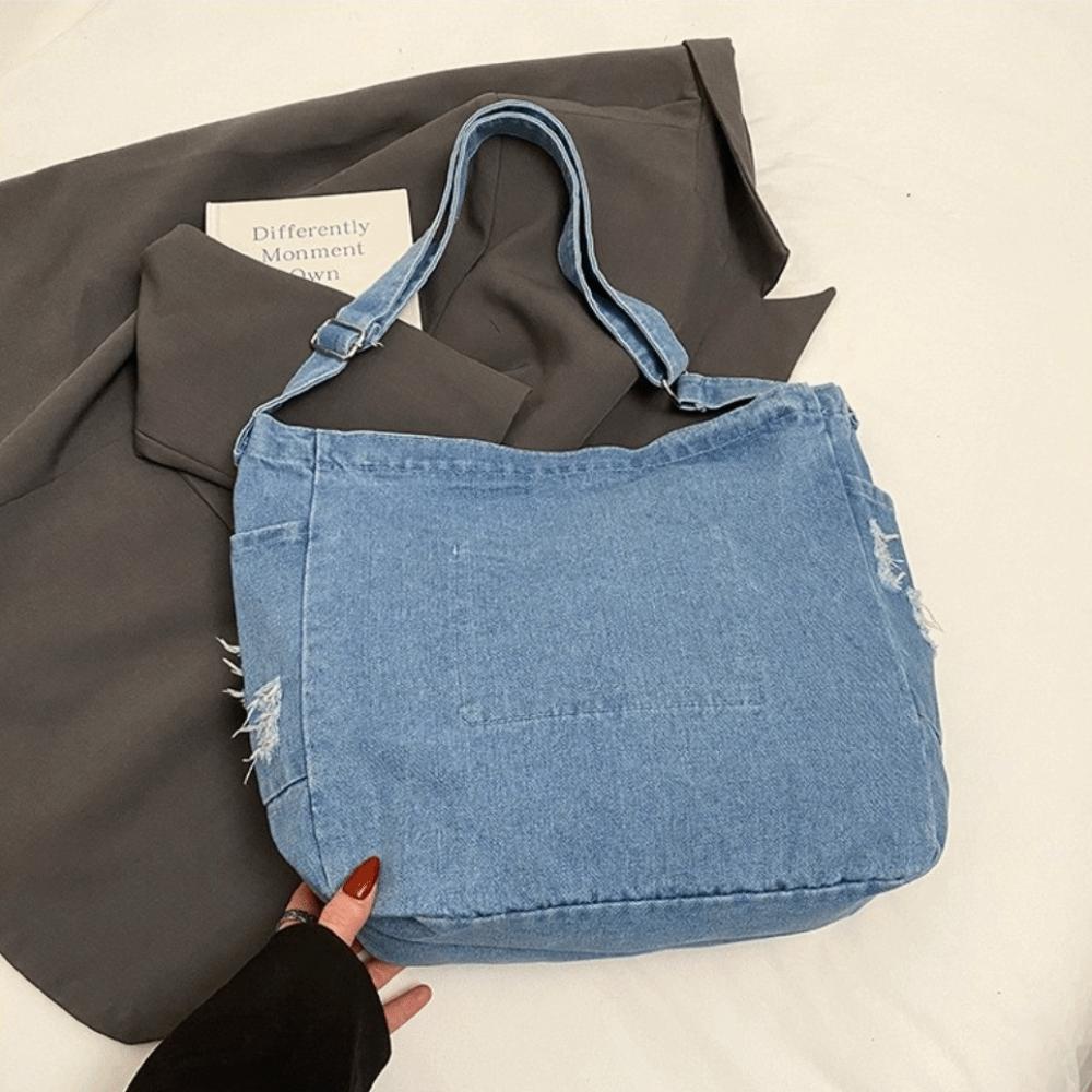 Wszechstronna Torba Hobo na Ramię Vintage Torby Aktówki Codzienna Jeansowa Torba na Ramię Torebka
