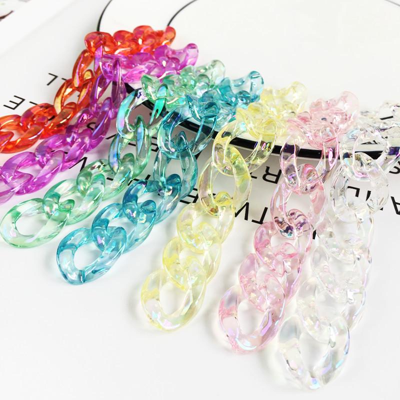 Acrylic Iridescent Chain & Jump Ring Set for DIY Phone Case Jewelry