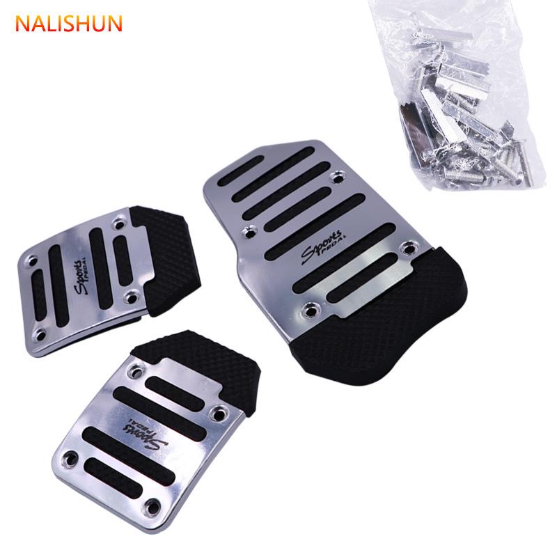 Universal Anti-Slip Aluminum Alloy Pedal Covers for Manual Transmission: Brake, Clutch, Accelerator