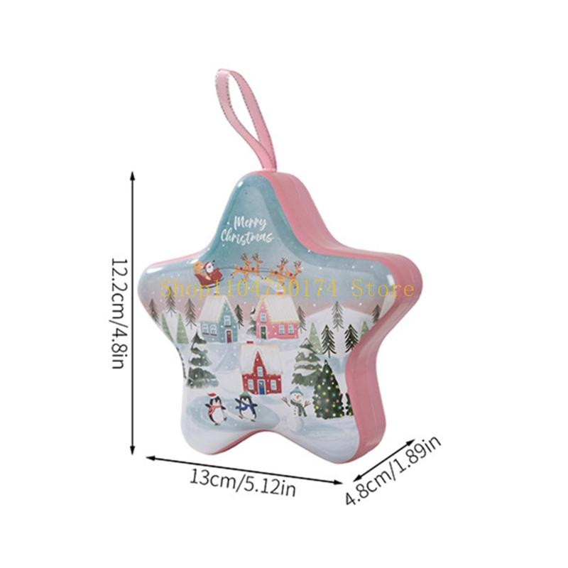 Festival Christmas Tin Storage Box With Solid Lanyard For Holiday Decorations Gift Packaging Organizing Small Items top sale