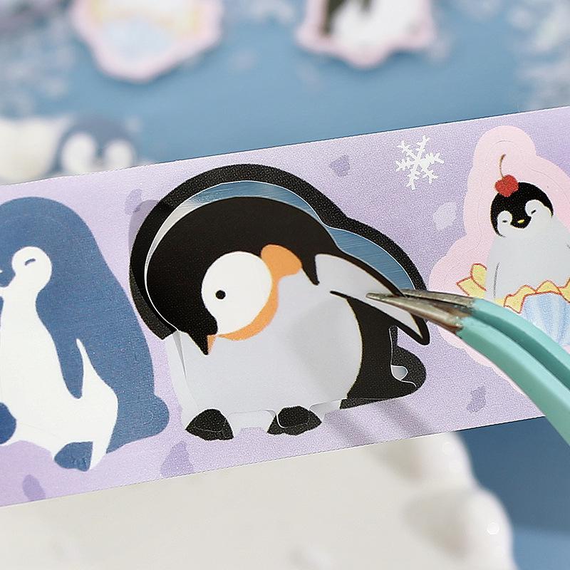 Penguin Die-cut Tape: Arctic Letter Series Decorative Stickers