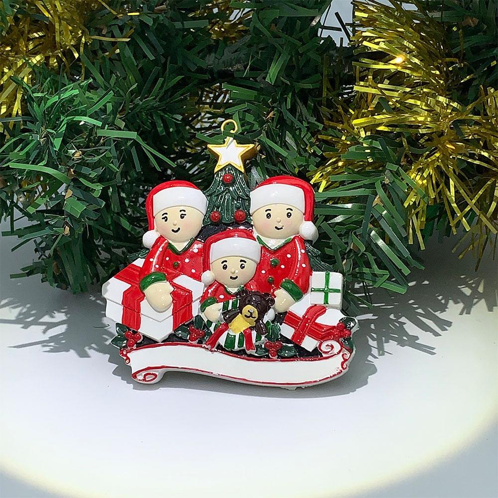 Resin Christmas Ornament Five Pointed Star Xmas Hanging Charm Cartoon Tree Pendant Party Supply