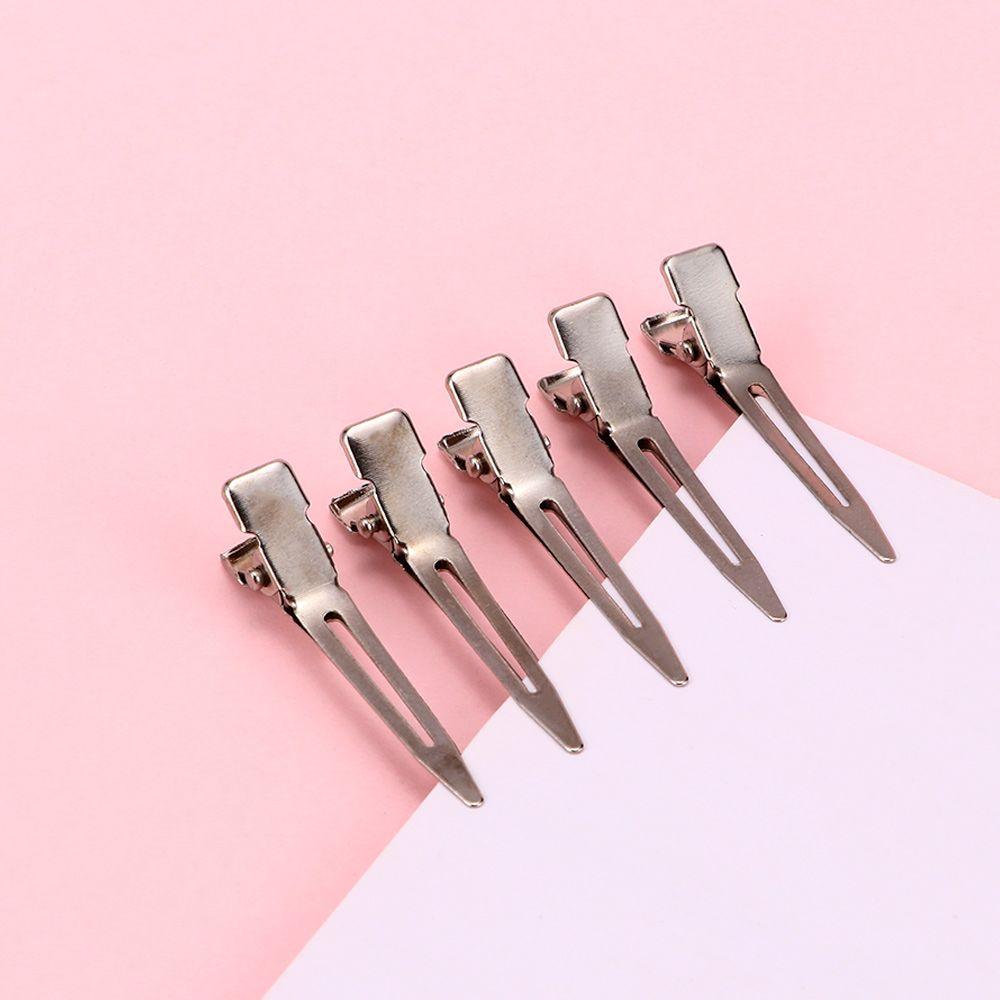 50pcs Durable Ultrathin Silver Color Metal Flat Base Duck Mouth Clip Partition Clip Alligator Hair Clip