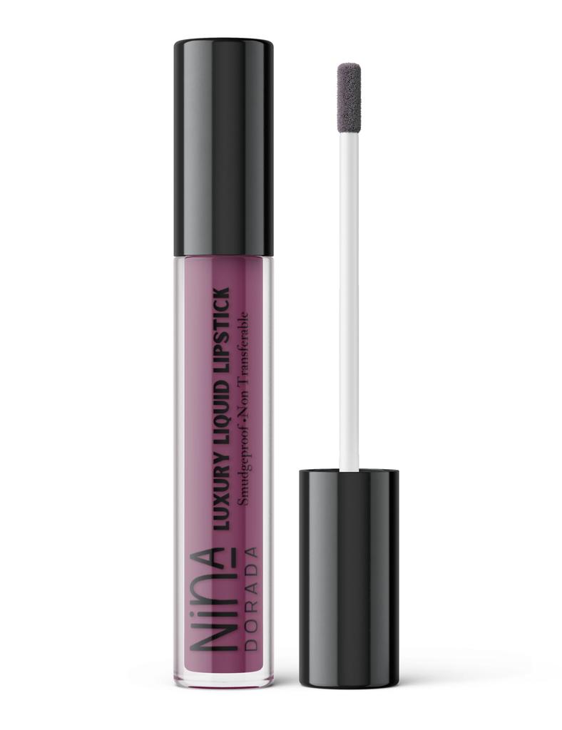 Nina Dorada Hot Gemini Matte Finish Purple Liquid Lipstick | Long Lasting, Waterproof | Smudgeproof Formula with Shea Butter & Jojoba Oil | Cruelty