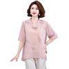 Mom's Summer Chic Chinese-Style Loose T-Shirt Set for Women