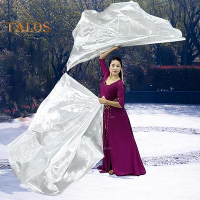 Steagul de dans cu băț extensibil Forma de jumătate de cerc Culoare strălucitoare Lustru Suprafață Performance Costumes Accesorii Steagul de laudă