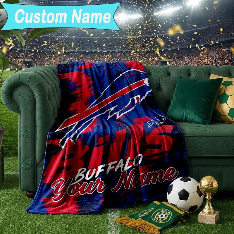 Custom Name Blanket Buffalo basketball Art Blanket Bedding Blanket for Travel, Camping, Living Rooms, Offices, Sofas, Fan Christmas gift