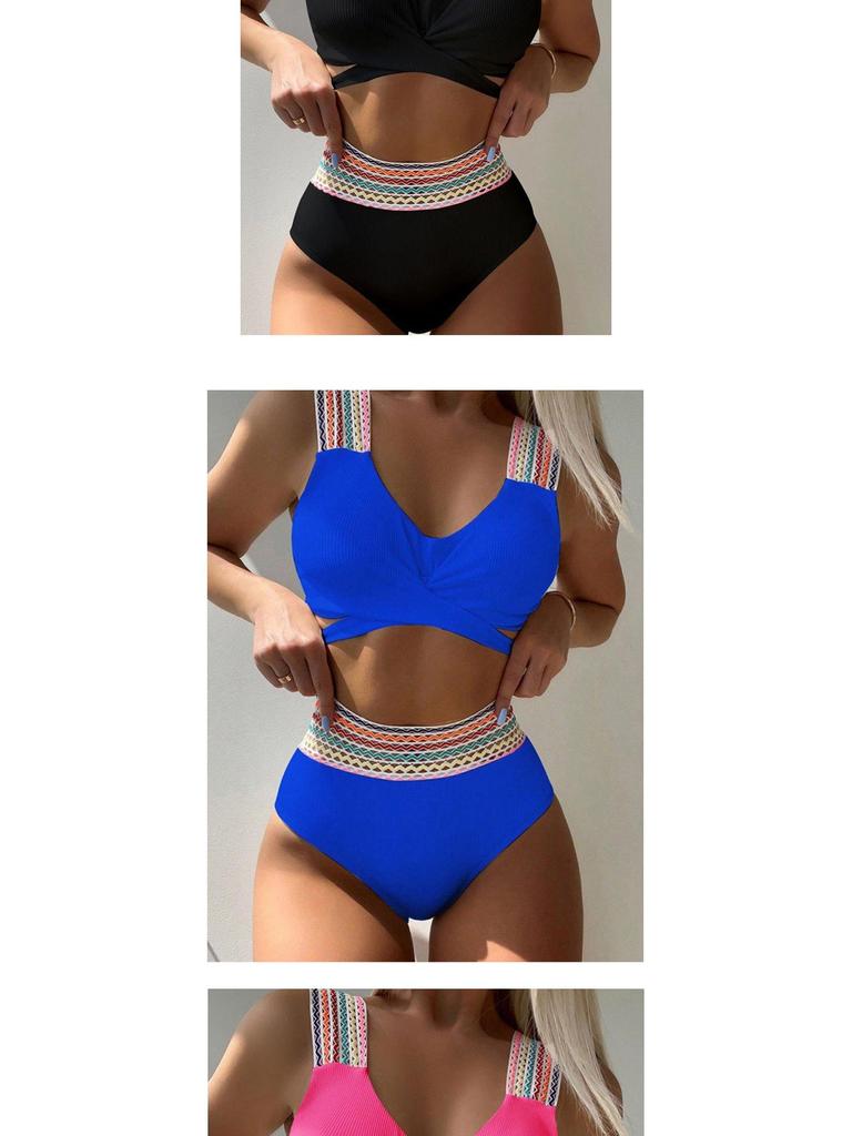 European & American High-End Sexy Tie-Up Bikini Swimsuit for Women