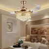 Modern Luxury Crystal Chandelier Atmosphere Living Room Fan Light Remote Control Chandelier Bedroom Dining Room Ventilation