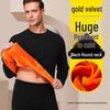 Golden Velvet Men's Thickened Fleece Warm Underwear Set: Autumn/Winter Shirt and Pants for Cold Protection.