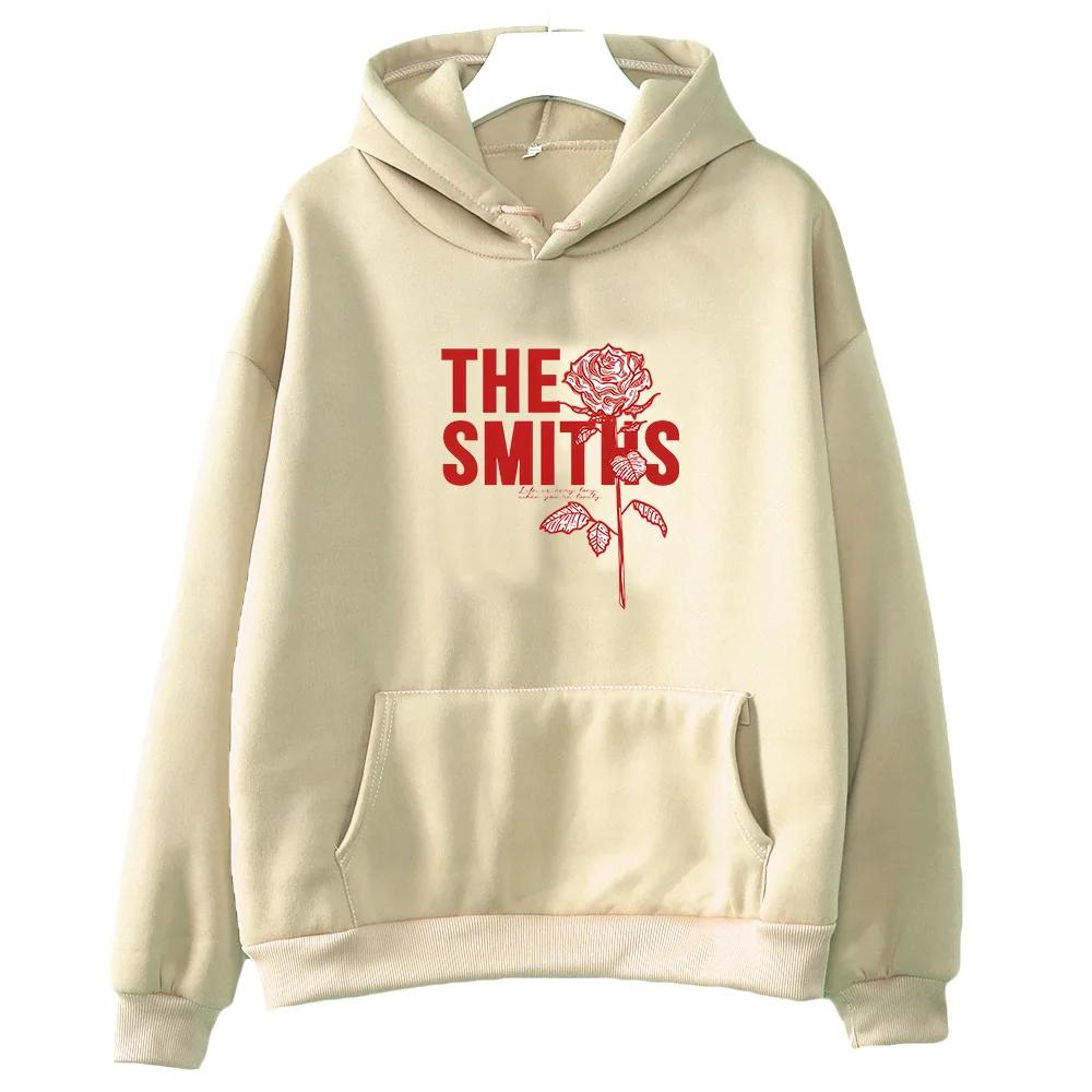 The Smiths Red Rose Print Hoodies Grunge Streetwear Pullovers Winter Women/Men Sweatshirts Casual Sudaderas Fleece Clothing