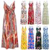 Elegant Women's Boho Long Maxi Dress With Floral Prints For Summer Parties And Beach Events