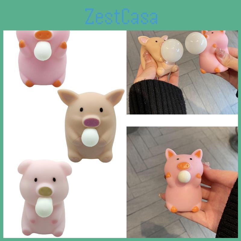 Cute Little Pig Squishy Toy Decompress And Release Stress With Bubble-spitting Fun!