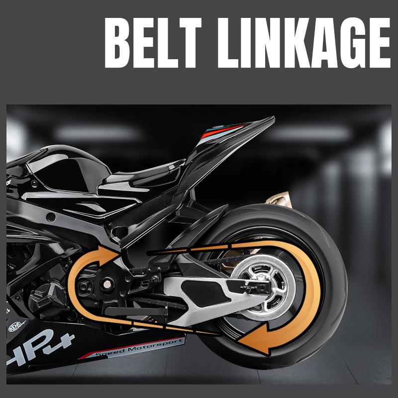 1/12 BMW HP4 Alloy Die Cast Racing Motorcycle Model Vehicle Collection Sound and Light Off Road Autocycle Toys Car