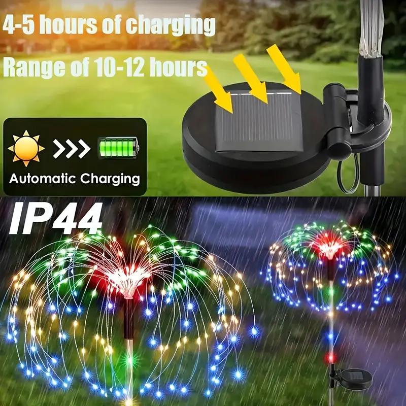 3/1pcs LED Solar Firework Lights Garden Decoration Fairy Lights Waterproof Outdoor Dandelion Lawn Lamp for Garden Lawn Decor