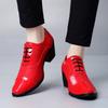 Uomo Tacco Alto Rosso Wingtip Pelle Nera Derby Abito da Sposa Danza Business Formale Scarpe da Ascensore Scarpe Rialzanti Taglie Forti
