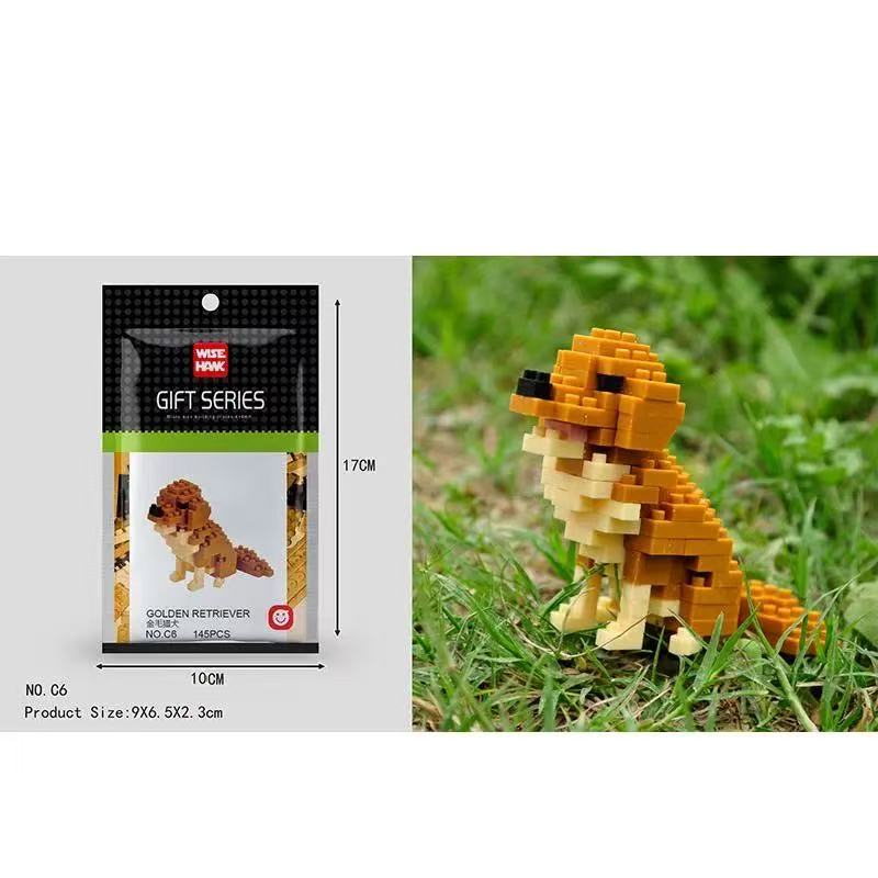 Mini Animals Micro Particle Building Blocks Diamond Bricks Cat Dog Parrot Corgi Flamingo Models Assembly Toys For Kids Children