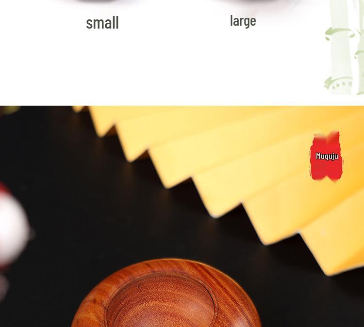 Red Sandalwood Handcrafted Health Ball Massager - Elderly Gift, Large Rosewood Flying Saucer Design