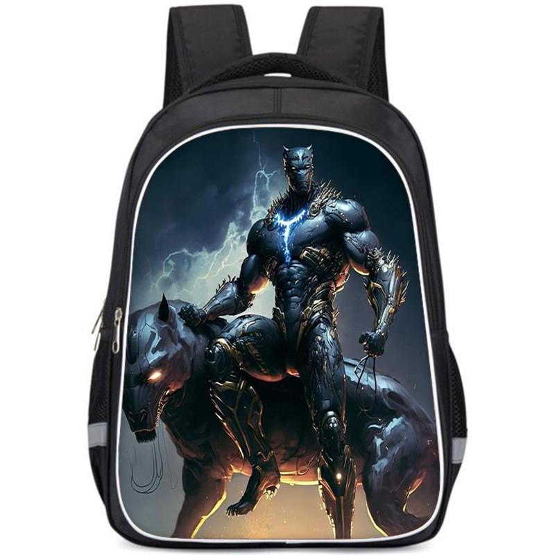 Large Capacity Lightweight Black Panther Kids Backpack For Boys And Girls School Use