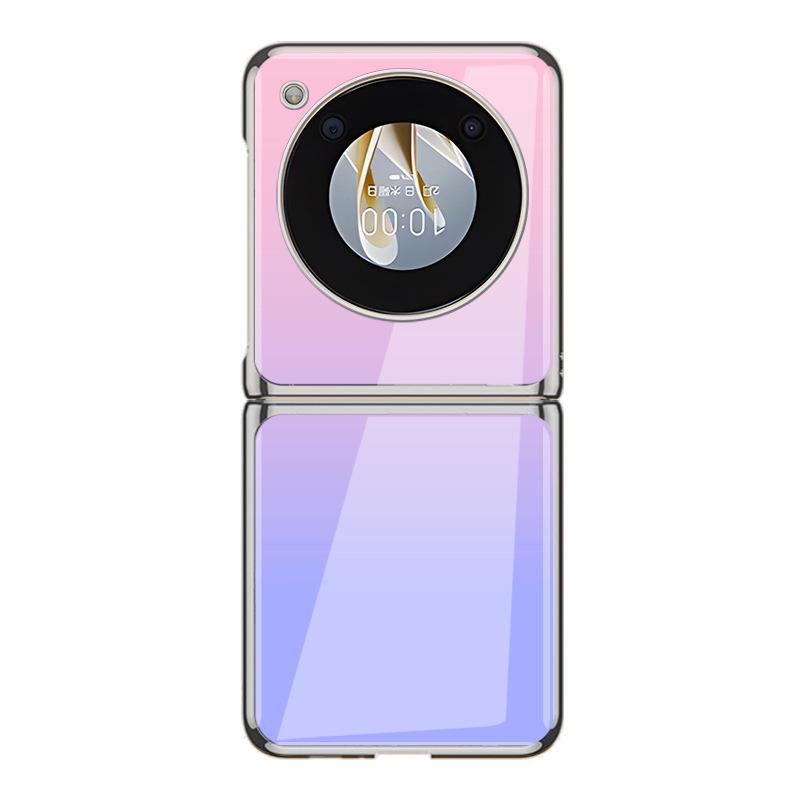 Nubia Flip Case: Galvanisierte Glasabdeckung mit Farbverlauf – kreatives, wortloses Design