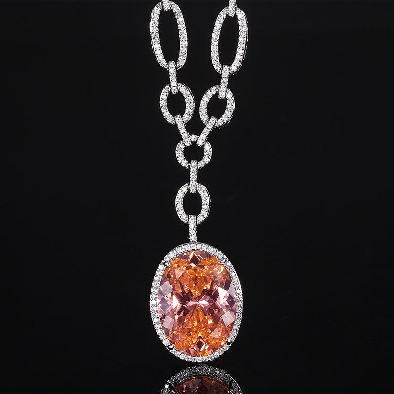 Jewelry Simulation Red Corundum Luxury Inlaid Banquet Pendant Necklace Stone 15 * 20