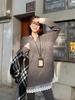 Women's Winter V-Neck Lace Patchwork Knit Sweater - Soft, Warm, Loose, Slimming Design
