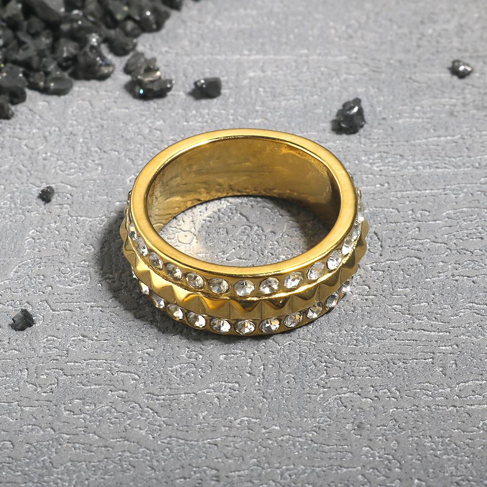 Stainless Steel Ring for Women Inlaid Zircon Rings Waterproof Romantic Fashion Jewelry
