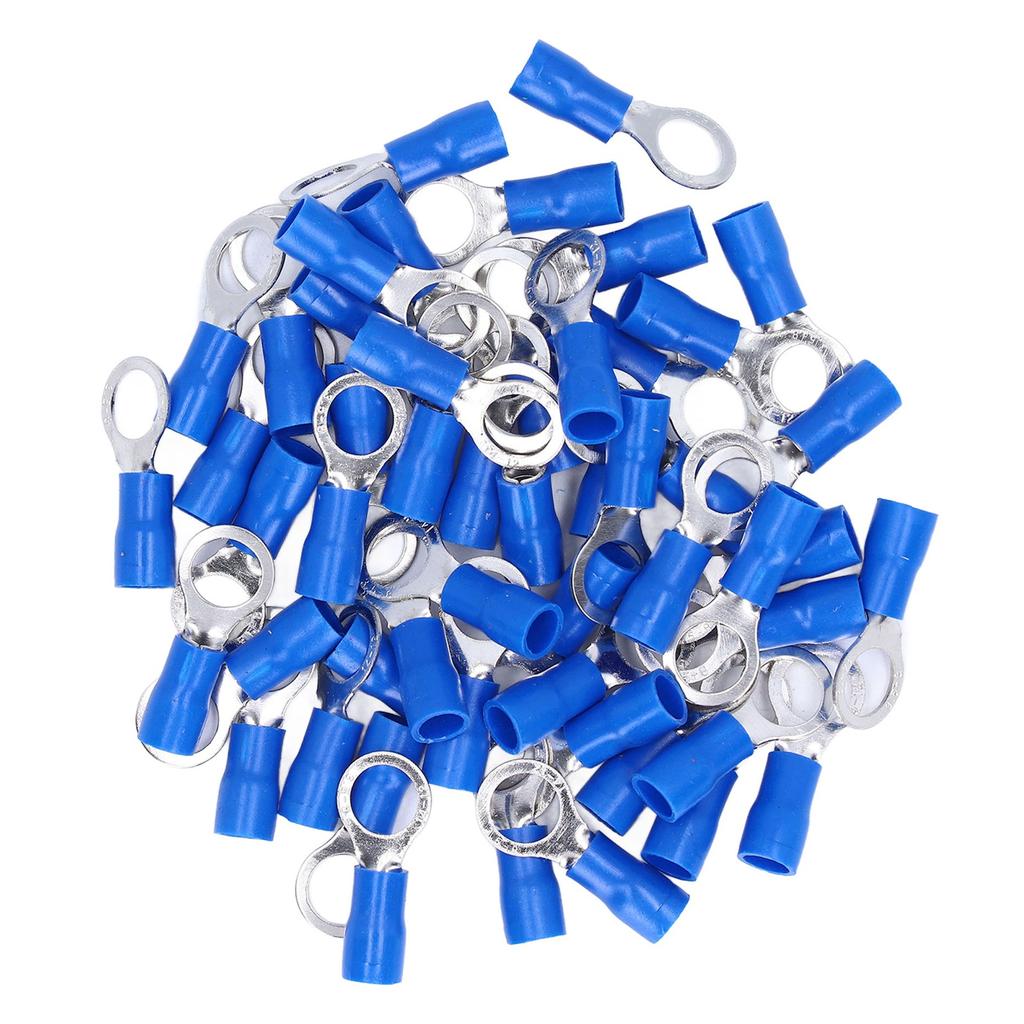 50Pcs Insulated Ring Terminals Electrical Wire Crimp Connectors Copper AWG14?12 RV5.5?8