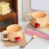 Funny Coffee Mug With Spoon Handle 255ml Drinkware Funny Face Ceramic Coffee Mugs For Women Men Birthday Holiday Housewarming