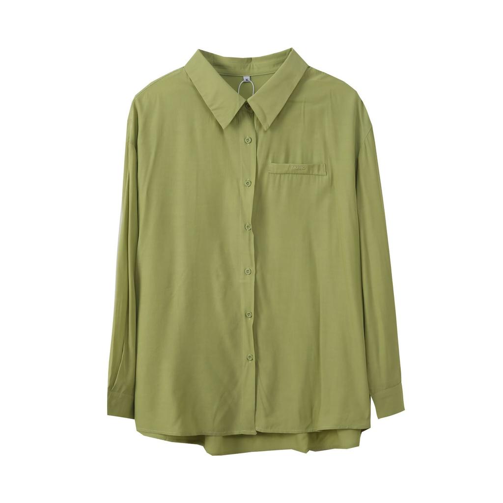Korean Gentle, Simple and Generous Shirt Women's Spring New Large-size Women's Clothing To Cover Meat and Sun Protection, with 210176.
