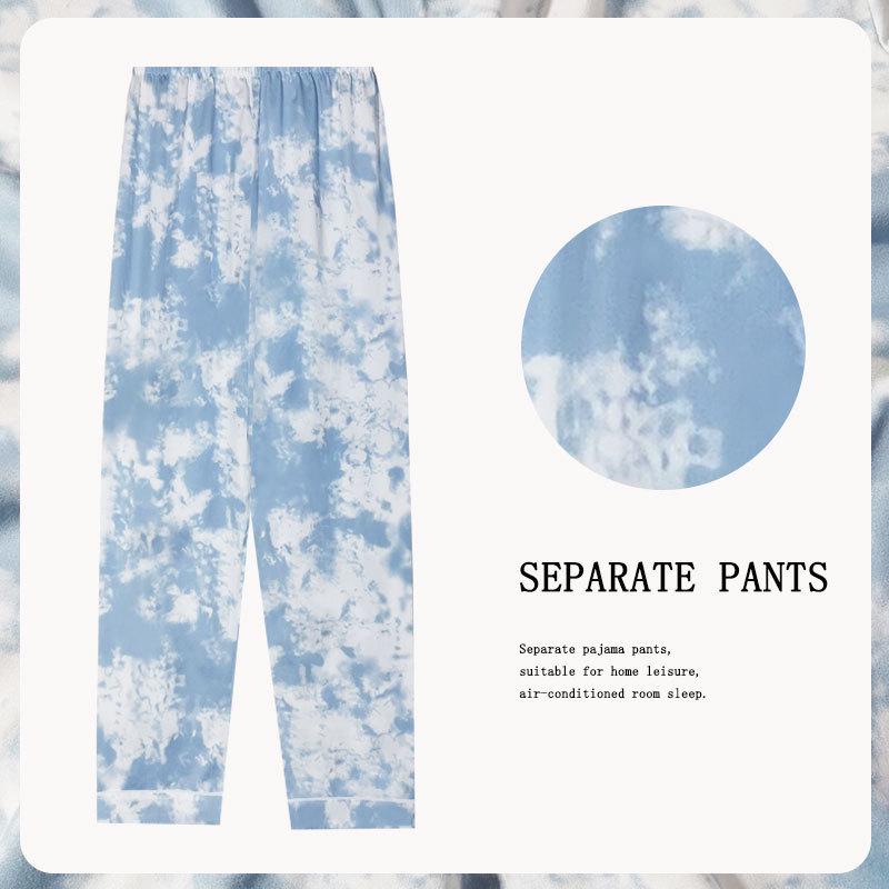 Spring/Summer Retro Floral Print Pajama Pants - Women's Korean Style, Suitable for Casual Wear, Loose Fit, Ideal for Spring and Autumn.
