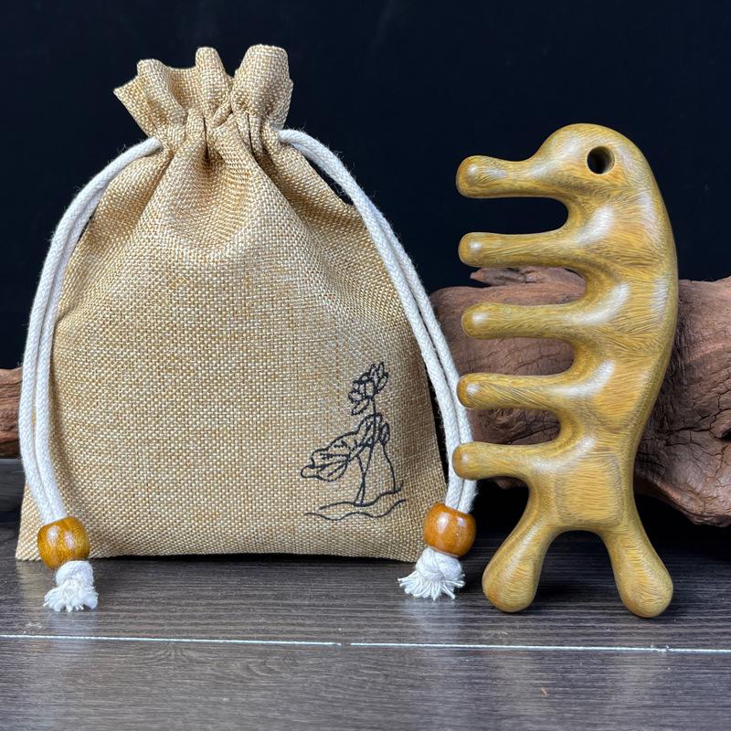 

Зеленый сандал, многофункциональная массажная расческа в форме рыбы для меридианов головы и глаз - Портативная для мужчин и женщин.