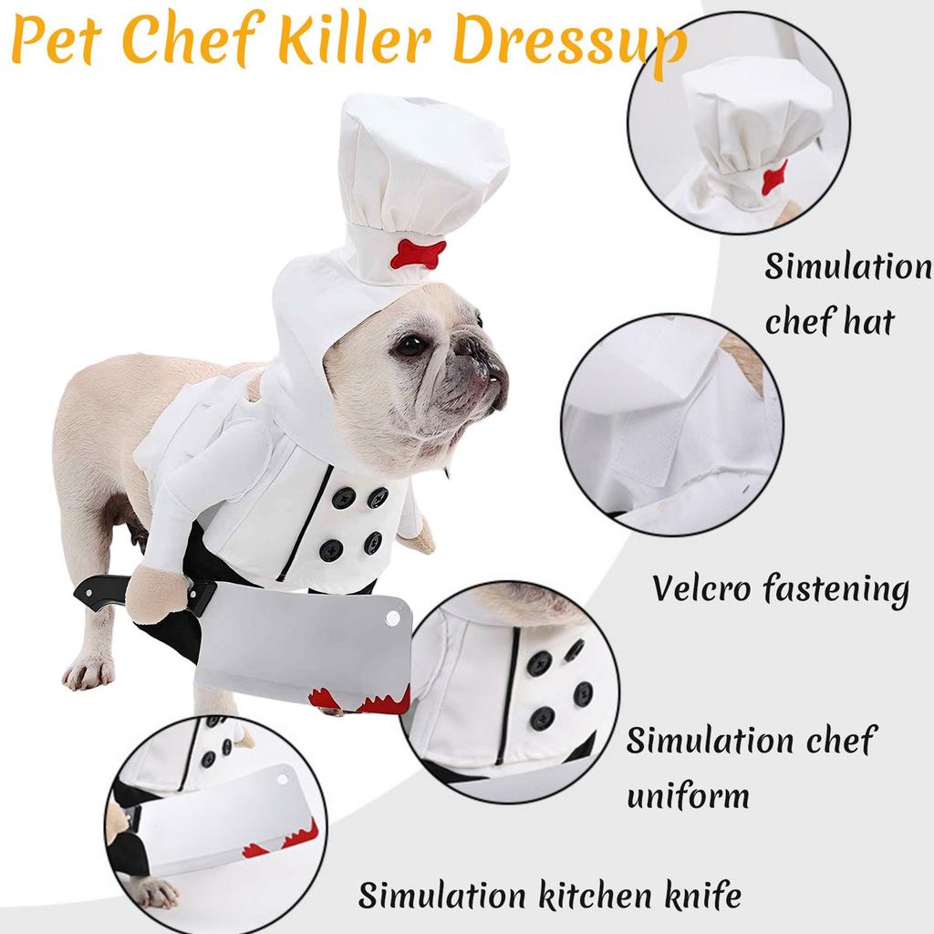 Pet Costume With Knife, Cat Funny Two-legged Clothes, Dog Clothes, Pet Funny Halloween Costume