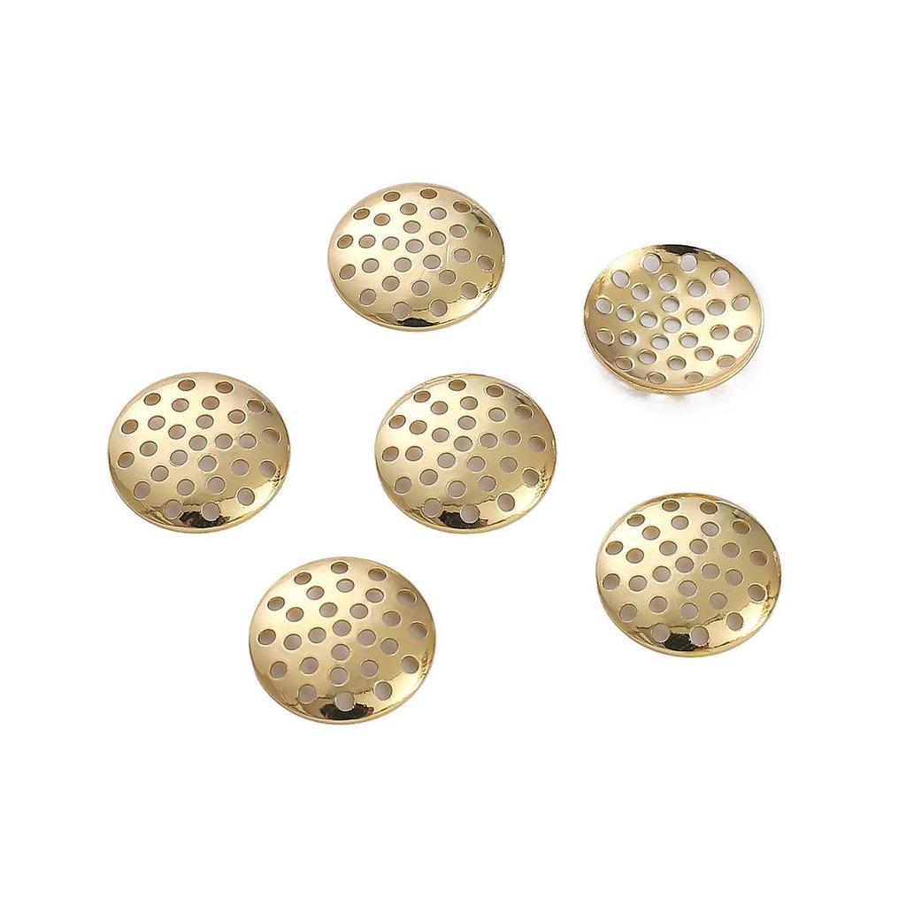 Componente Cercei DIY & Accesorii de Păr Disc din Cupru Umplut cu Aur de 14K