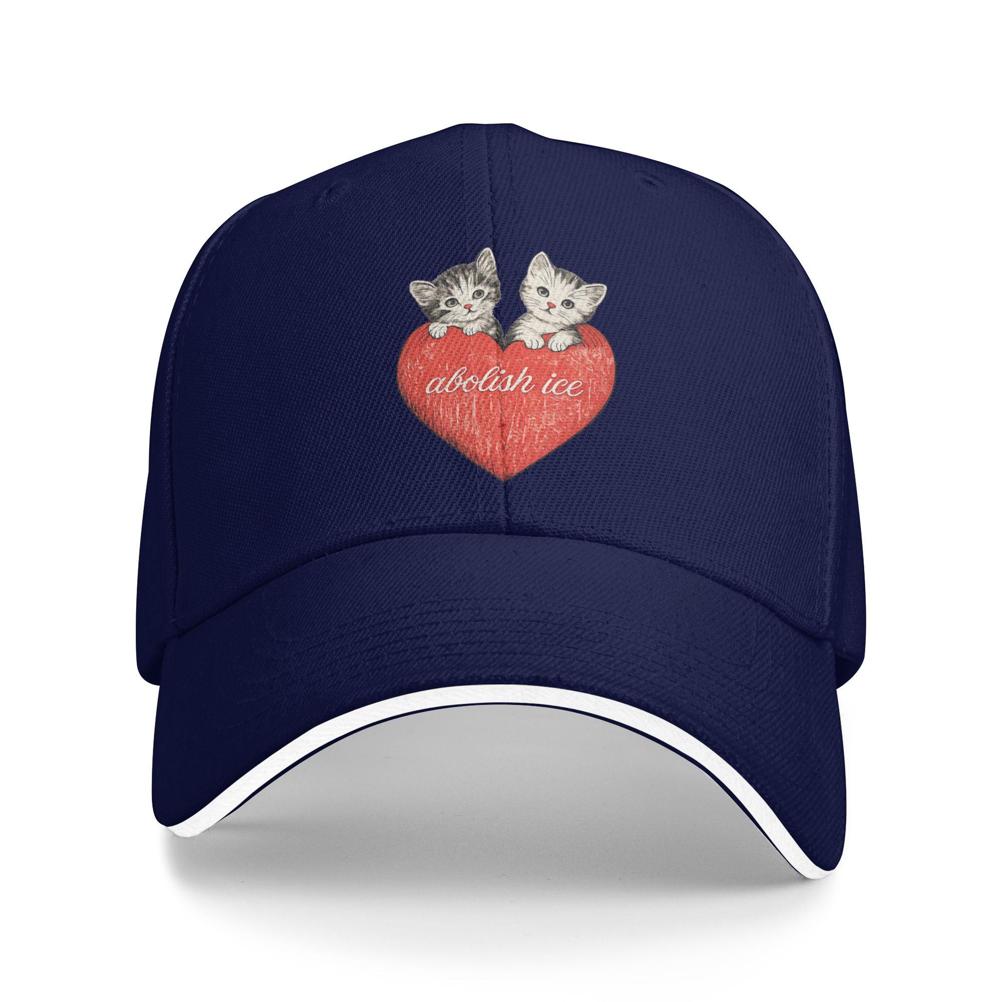 

Abolish ICE Cute Cat Meme Baseball Cap Kpop Rock Sun-Proof Hip Hop Hats Men Adult Fitted Retro Custom DIY Baseball Caps As Picture темно-синього кольору