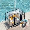 Große durchsichtige Strandtasche Wasserdichte PVC Schwimmtasche für Sommer Outdoor Reisen Kosmetik Toilettenartikel Aufbewahrung