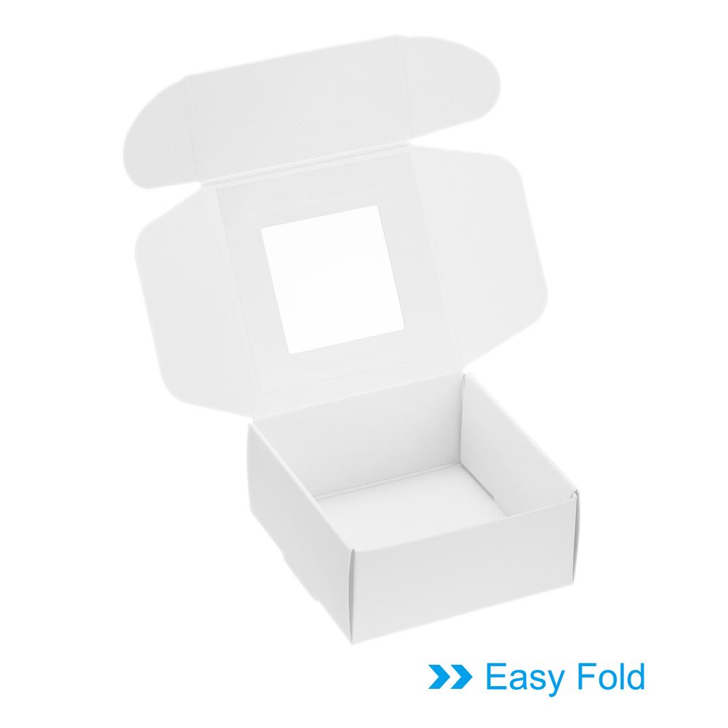 20 Pack Rectangle Paper Soap Box with Window Soap Boxes 3.3"x2.4"x1.2"/ 3.9"x2.4"x2"
