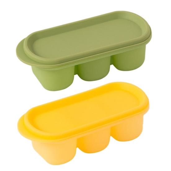 Ice Cube Mold Food Grade Silicone Ice Tray Three-Compartment Easy Release Compact Ice Cube Maker for Home DIY Drinks And Food Storage