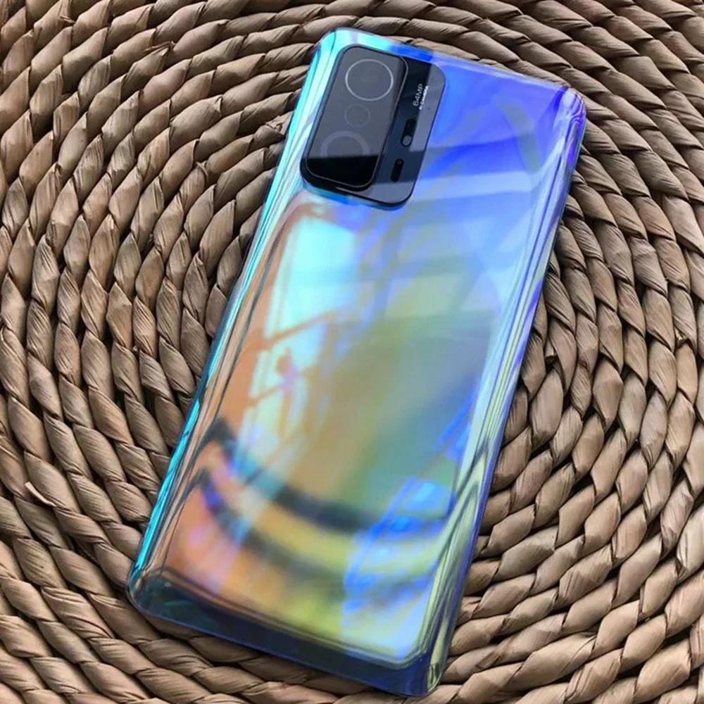 Parts Transparent Glass Battery Back Cover for Xiaomi 11T Pro Replacement+Adhesive Sticker for Xiaomi 11T Mobile Phone