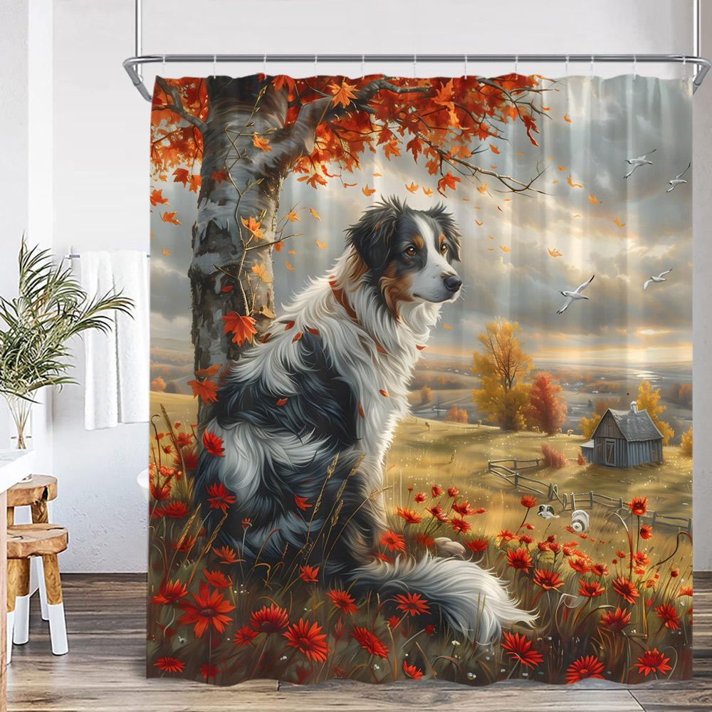 Funny Animal Shower Curtain Cute Cat Leopard Dog Elk Raccoon Cartoon Home Decor For Bathroom Polyester Bath Curtain