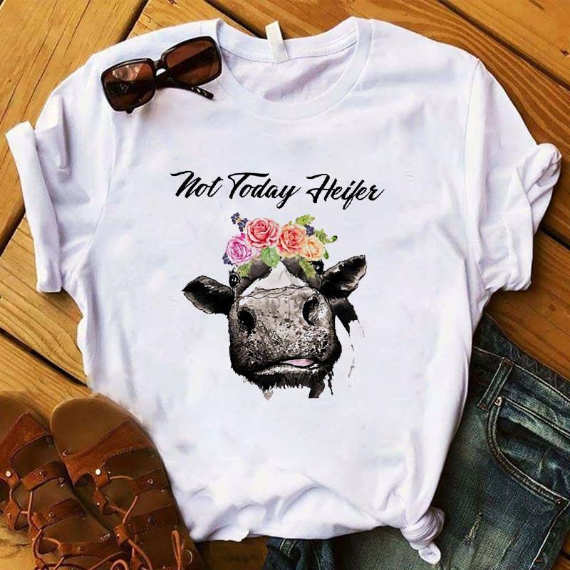 

Women T-Shirt Graphic Cow Fashion T Shirt Vintage Top Tee Shirt Ladies Tshirt Female Clothes T-Shirt Woman s Clothing XXXL білий
