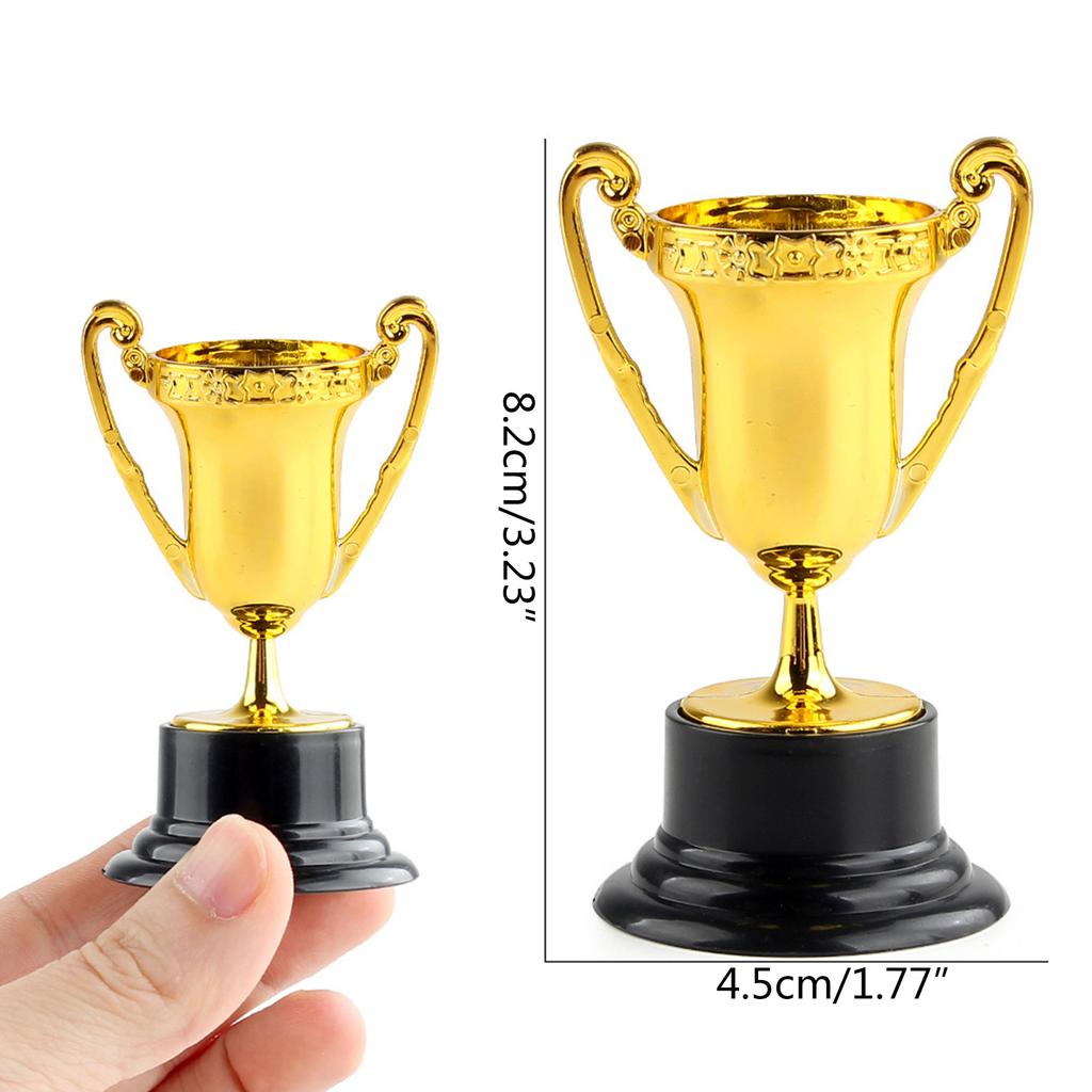 10 Pezzi Trofeo di Plastica Premio per Competizione Sportiva Mini Trofei Premio Vincitore Riutilizzabile Oggetti di Scena per Foto Forniture per Aula