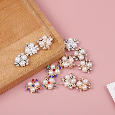 10 szt. Perłowe guziki z kryształu górskiego Błyszczące kryształowe spinki do włosów Diy Crafts