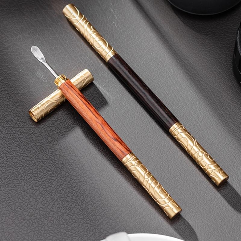 Wooden Handle Stainless Steel Tip Coffee Latte Art Pen for Professional and Beginner Baristas Creating Intricate Designs
