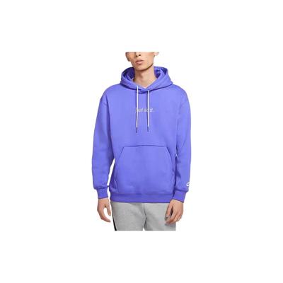 Nike Embroidered Logo Drawstring Hoodie With Long Sleeves Men Tops Purple CI9407-554