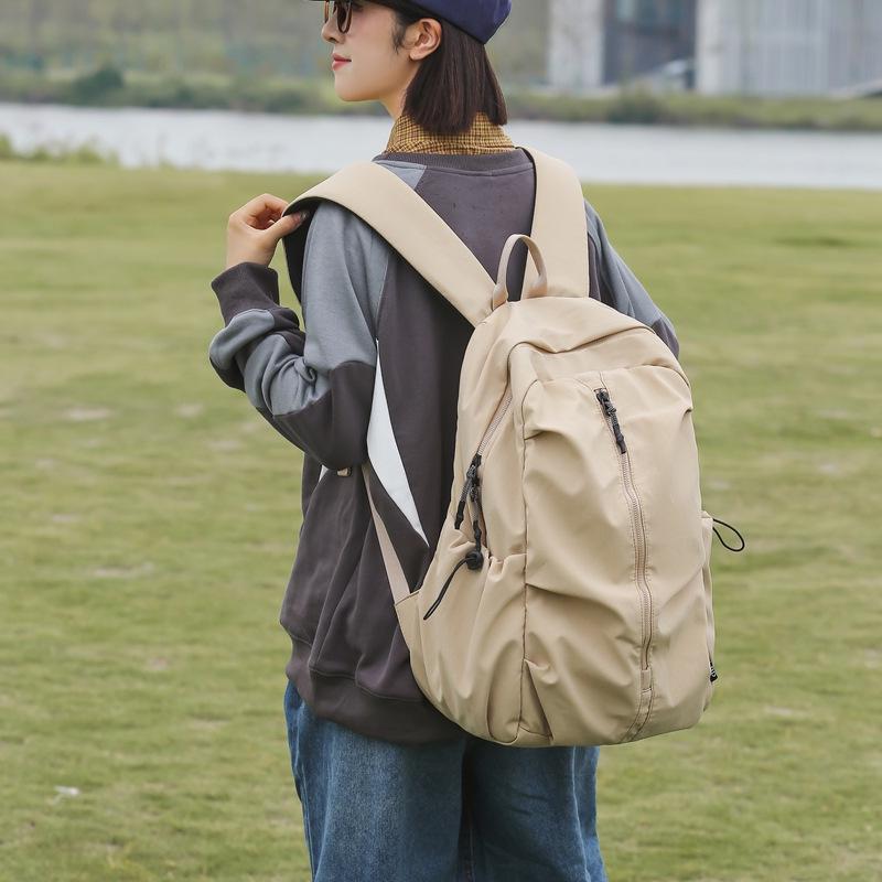 Versatile Japanese-Style Solid Color Backpack for School, Sports, and Travel
