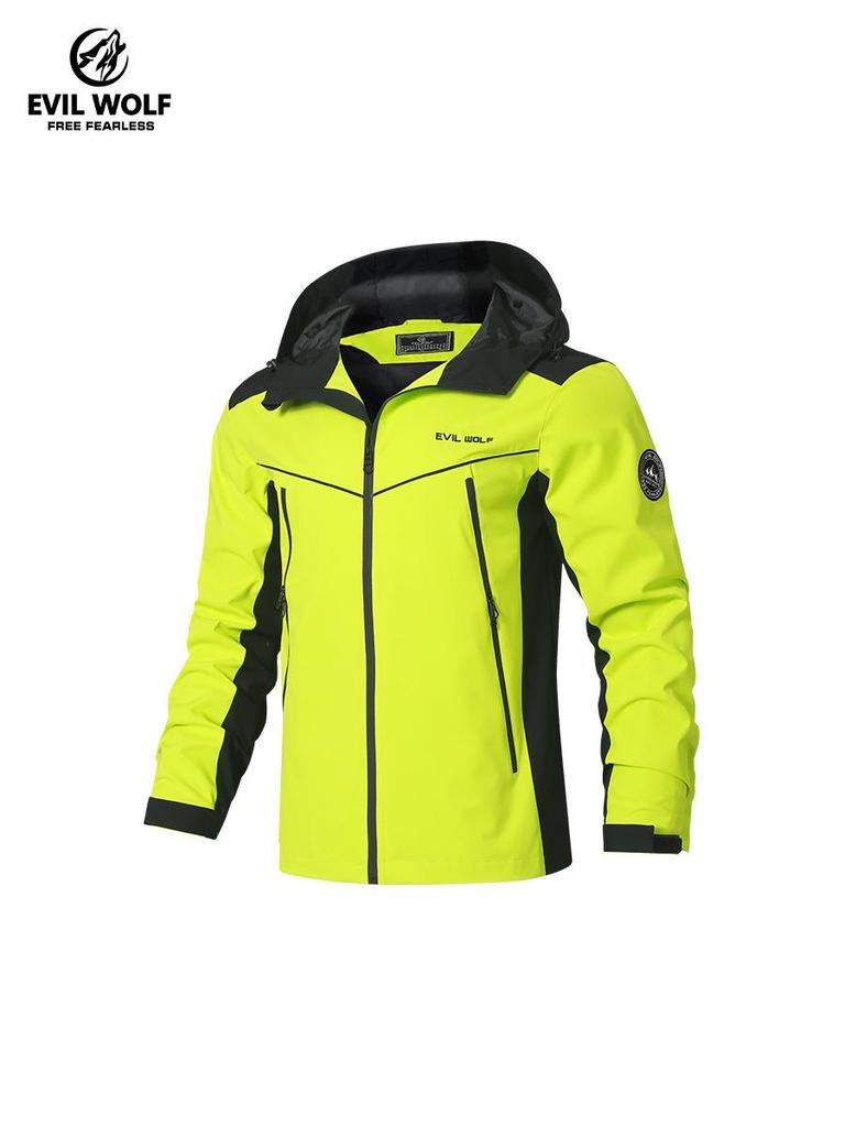 Vielseitige Herren Winddichte Kapuzenjacke für Frühling/Herbst, Outdoor Bergsteigen & Sport