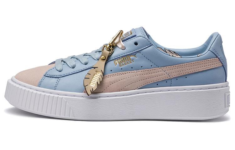 PUMA Basket Platform Coach White Blue Brown Women s 366364-01 41