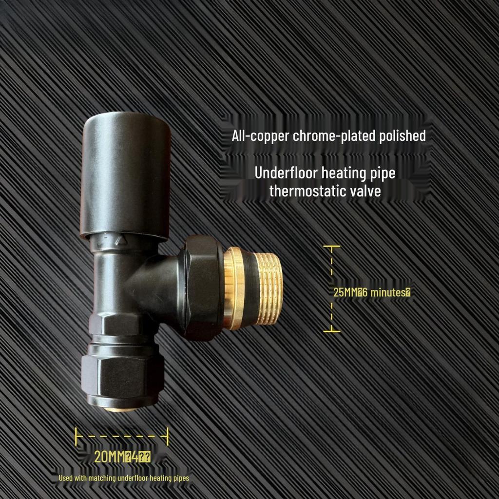 Pinshang Premium 20*6 All-Copper Thermostatic Valve with Polished Chrome-Plated Finish